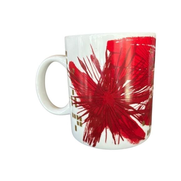 Starbucks 2014 Holiday Red Abstract Coffee Mug - Picture 2 of 5